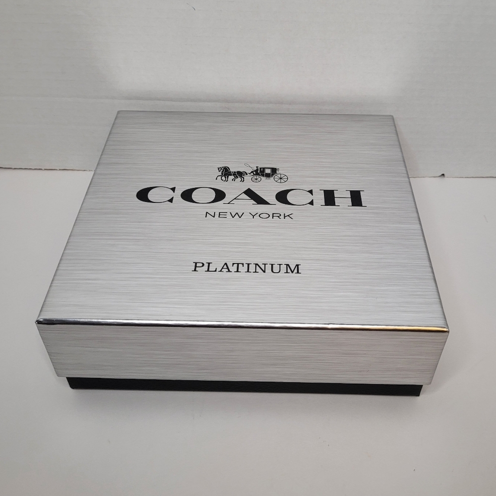 Coach New York Platinum Silver and Black Gift Box
